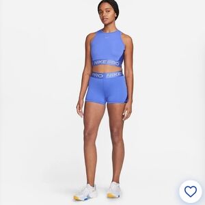 Nike Pro Mid Rise Shine Sports Bra And Shorts Set XS Top Small Bottoms